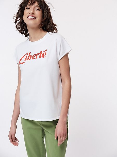 Statement Shirt "Liberté" Aus Bio-baumwolle günstig online kaufen