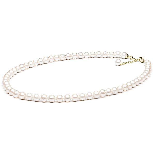 Gaura Pearls Perlenkette weiß, rund, 9 günstig online kaufen