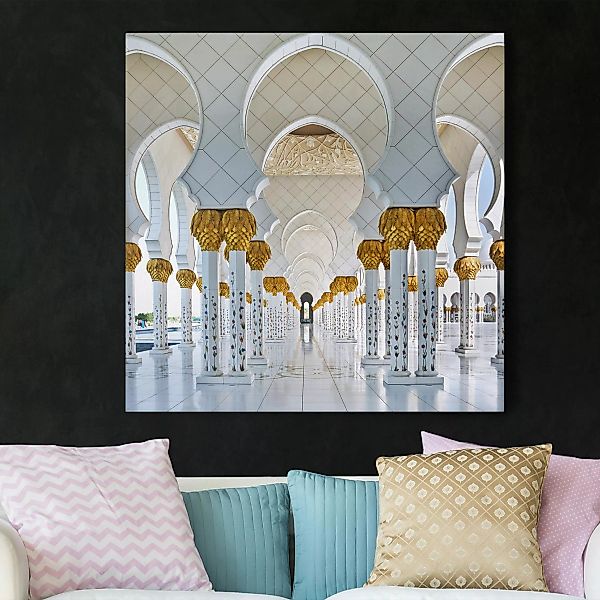 Leinwandbild Architektur & Skyline - Quadrat Moschee in Abu Dhabi günstig online kaufen
