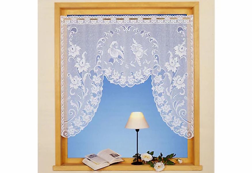 Weckbrodt Scheibengardine »Loren«, (1 St.), Bistro, Gardine, Jacquard, flor günstig online kaufen