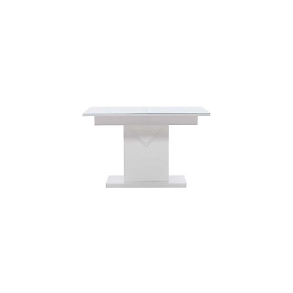 ebuy24 Pluto Esstisch 90x120cm Glas mit Auszug mit Zusatzplatten Weiß günstig online kaufen