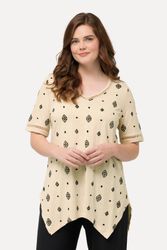 Ulla Popken Longshirt T-Shirt Rhomben V-Ausschnitt günstig online kaufen