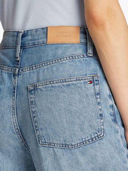 Tommy Hilfiger Weite Jeans "Wide Leg High Waist" mit Logo-Badge, in blauer günstig online kaufen