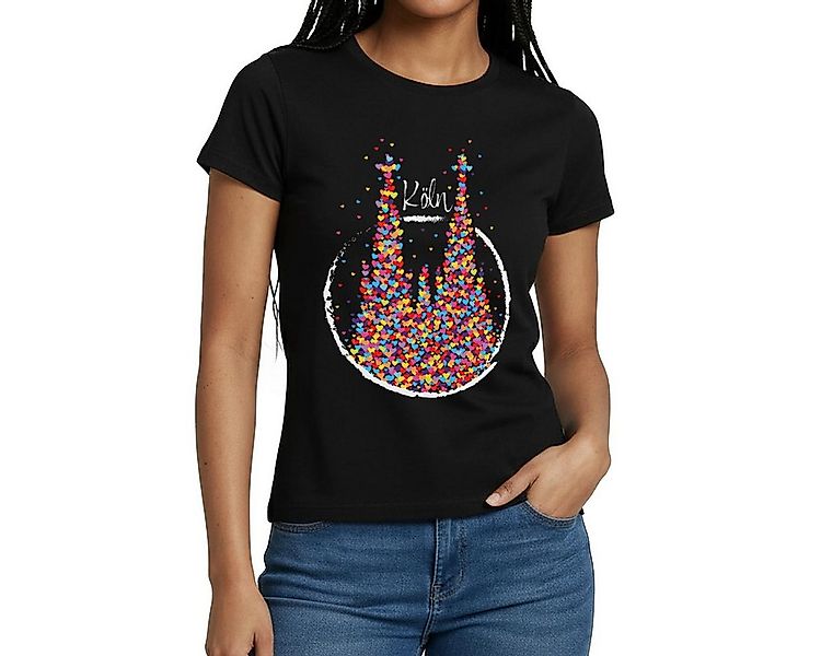Spreadshirt T-Shirt Köln Kölner Dom Karneval Fasching Konfetti Frauen T-Shi günstig online kaufen