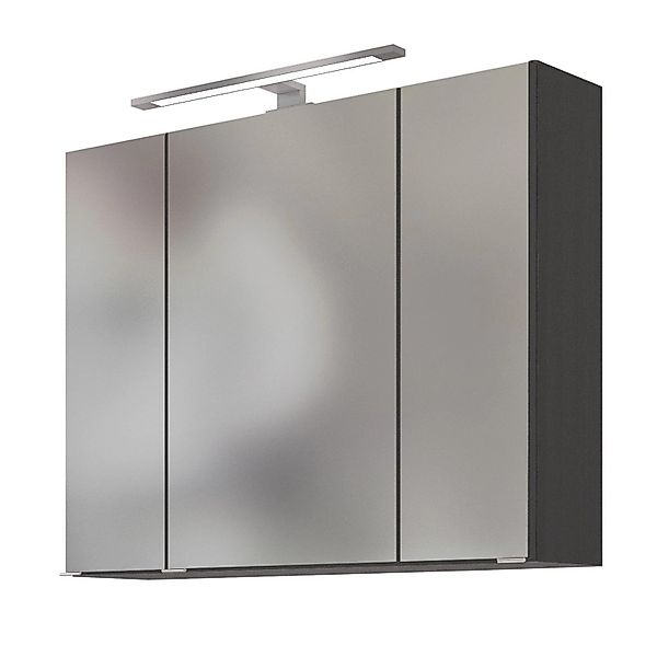 Held Möbel 3D-Spiegelschrank Neapel 80 cm Graphitgrau günstig online kaufen