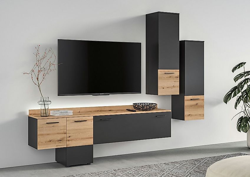 INOSIGN Wohnwand Laport, Breite 247 cm, inkl. 1 Lowboard mit indirekter Bel günstig online kaufen