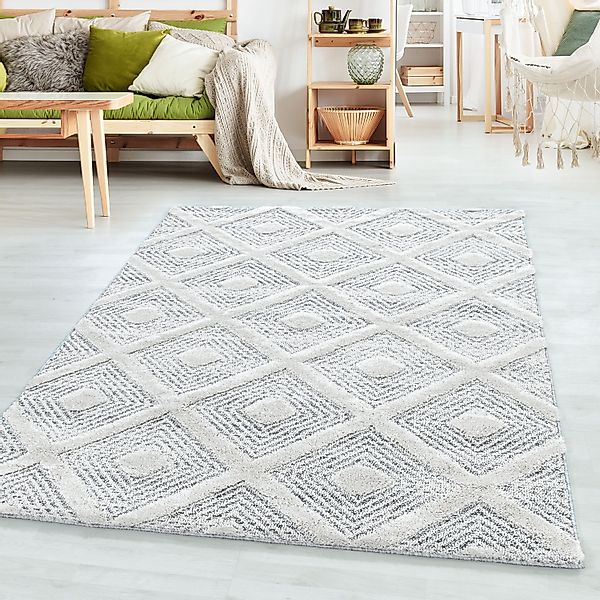 SIMPEX24 Teppich Geometrisch Design, Rund, Höhe: günstig online kaufen