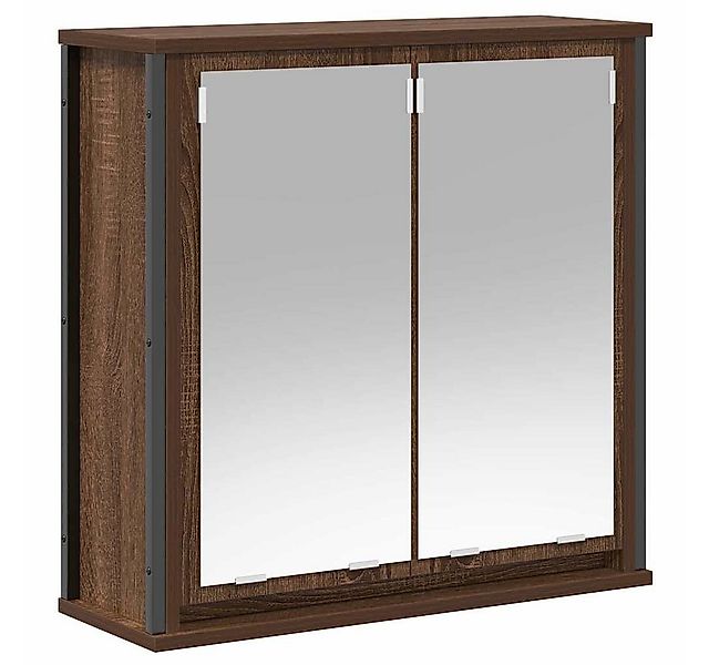 vidaXL Badezimmerspiegelschrank Bad-Wandschrank mit Spiegel Braun Eichen-Op günstig online kaufen