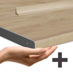 Vicco Küchenzeile R-Line, Blau-Grau/Weiß, 140 cm, günstig online kaufen