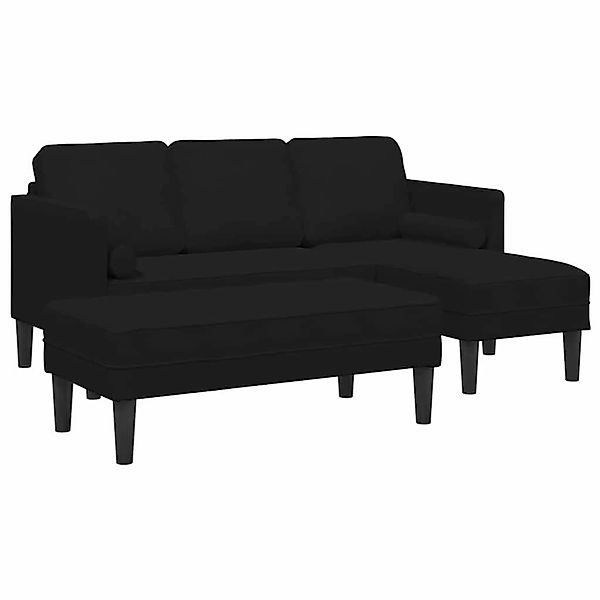 vidaXL Sofa-Set 2-Tlg Schwarz 173 x 131 x 67 cm Samt 3329270 günstig online kaufen