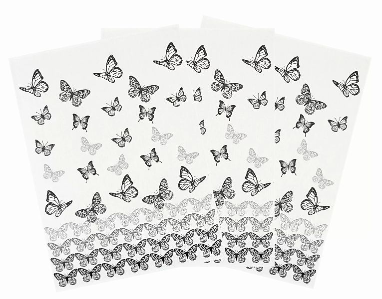 3er Pack Kracht Halbleinen Geschirrtuch Schmetterlingsreihe 50x70 cm 251-81 günstig online kaufen