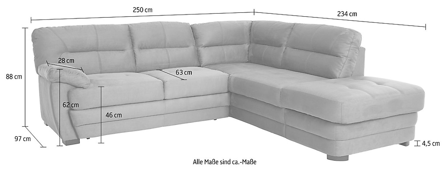 COTTA Ecksofa »Royale L-Form«, wahlweise mit Bettfunktion günstig online kaufen