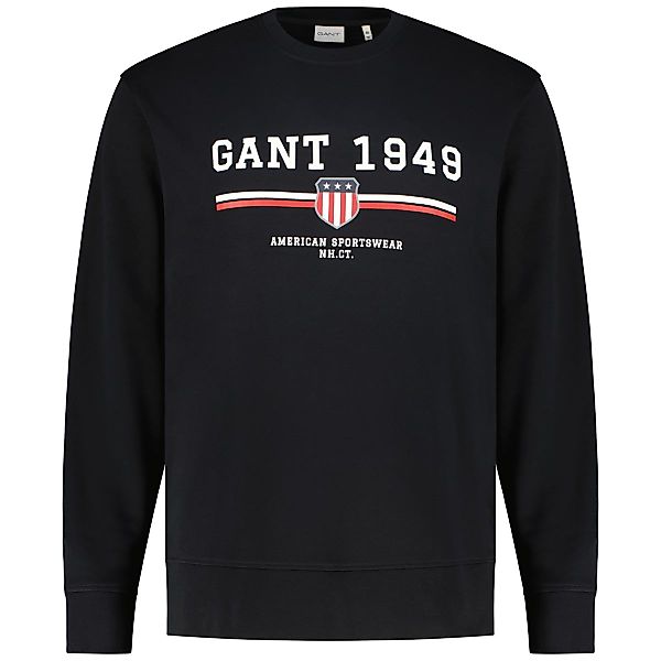 Gant Sweatshirt mit Label-Print Farbe schwarz Größe: 4XL günstig online kaufen