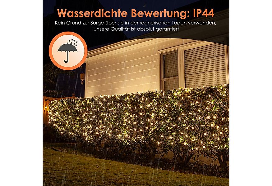 Clanmacy LED-Lichternetz Solar Lichternetz Lichterkette 8 Beleuchtungsmodi günstig online kaufen