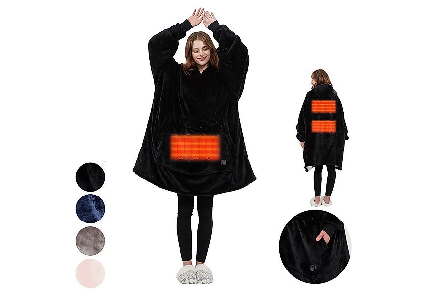 BTTO Fleeceponcho Tragbare Decke Flanell-Fleece Ärmeldecke Kuscheldecke Fle günstig online kaufen