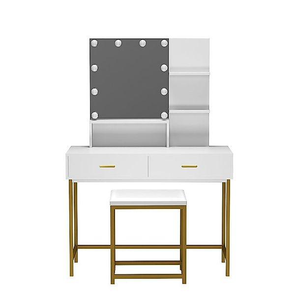 HOME DELUXE Schminktisch KASIA Weiß/Gold 145 günstig online kaufen