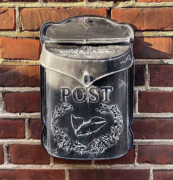 Briefkasten POST Zink schwarz Postkasten mit Brieftaube Vintage Landhaussti günstig online kaufen