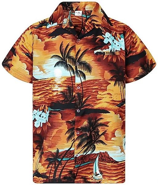 King Kameha Hawaiihemd Surf Übergrößen 7XL-12XL Kurzarm Front-Tasche Stylis günstig online kaufen