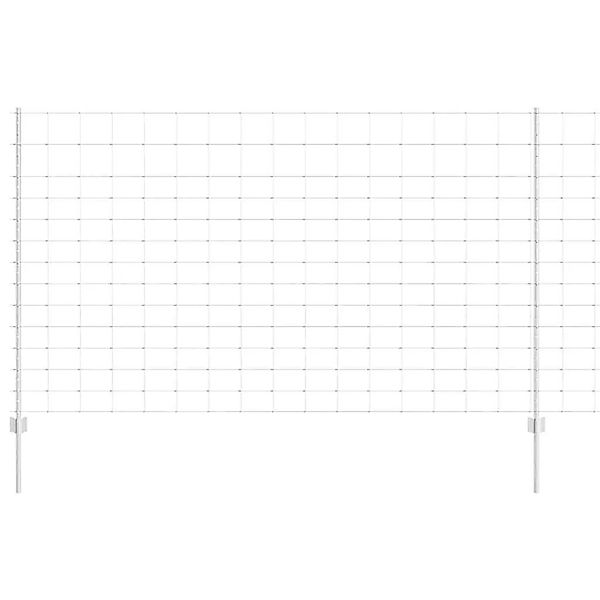 vidaXL Zaun mit Pfosten Silber 1,4 x 25 m Stahl 3337130 günstig online kaufen