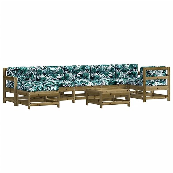 vidaXL 8-Tlg Garten-Lounge-Set mit Kissen Imprägniertes Kiefernholz 3185891 günstig online kaufen