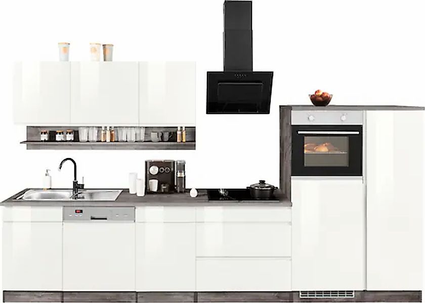KOCHSTATION Küchenzeile »KS-Virginia« Breite 350 cm, mit Glaskeramik-oder I günstig online kaufen