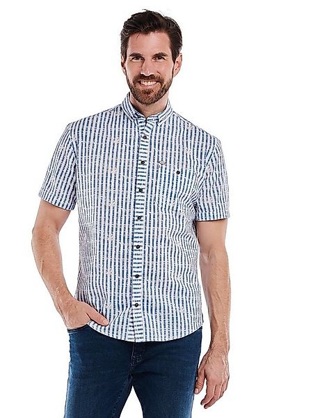 Engbers Kurzarmhemd Herren Kurzarm-Hemd gemustert, Brilliantblau günstig online kaufen