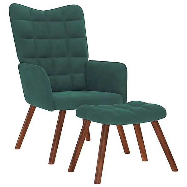 vidaXL Relaxsessel mit Hocker Dunkelgrün Samt 4016823 günstig online kaufen