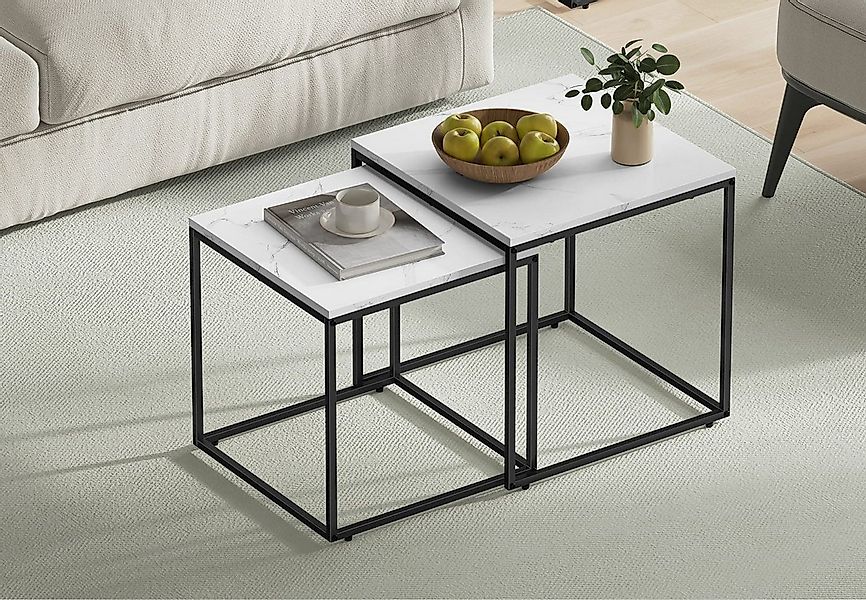 Home Collective Couchtisch 2er Set Beistelltisch Loft Design 2in1 Verschach günstig online kaufen