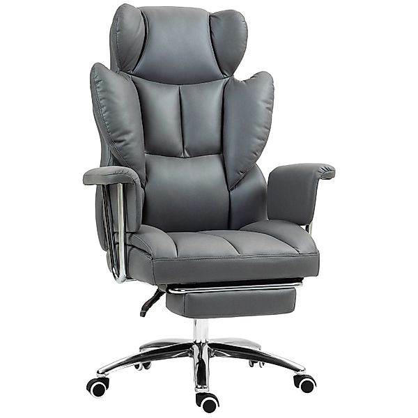 HOMCOM Bürostuhl Mikrofaserstoff Schaumstoff Dunkelgrau 74L x 65B x 120-128 günstig online kaufen