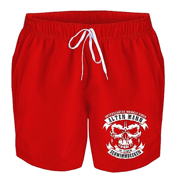 deinshirt Badehose Schwimmshorts Totenkopf alter Mann günstig online kaufen
