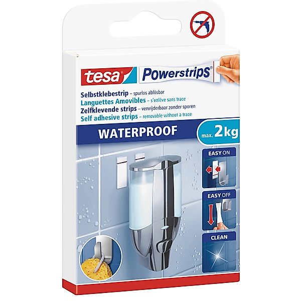 Tesa Powerstrips Large Waterproof Weiß 6 Stück günstig online kaufen