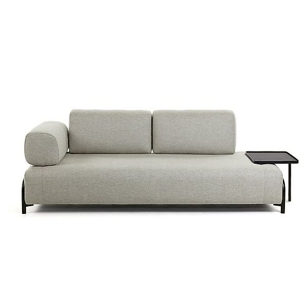 Natur24 Sofa Sofa Compo 3-Sitzer beige mit großem Tablett 252cm Couch günstig online kaufen