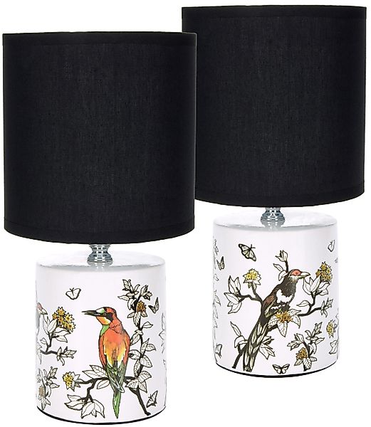 BRUBAKER Nachttischlampe Tischlampe Vogel Design Asiatisch günstig online kaufen