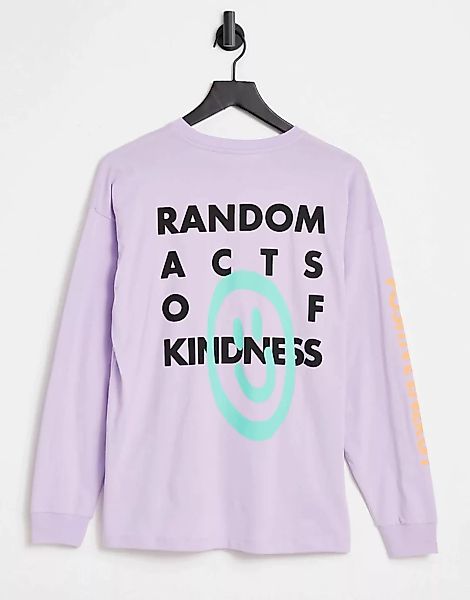 ASOS DESIGN – Langärmliges Oversize-Shirt in leuchtendem Lila mit „Random A günstig online kaufen