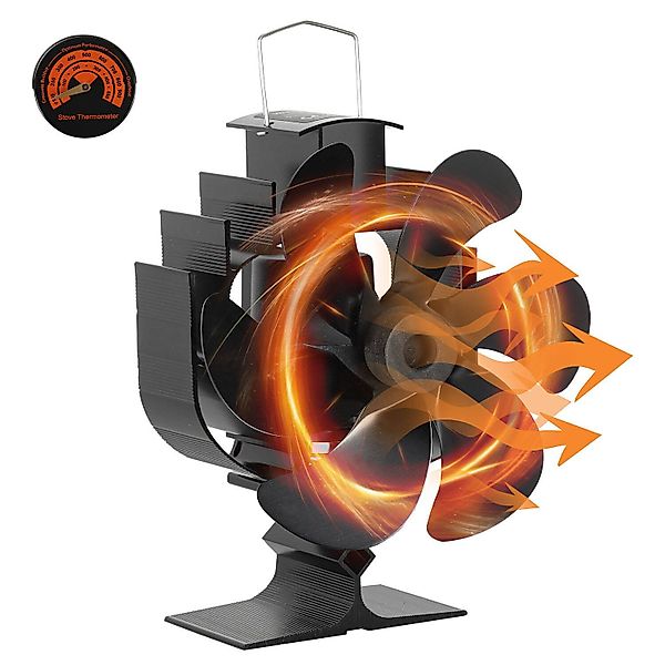 Clanmacy Kaminventilator 6 Blatt Ofenventilator Kaminofen günstig online kaufen
