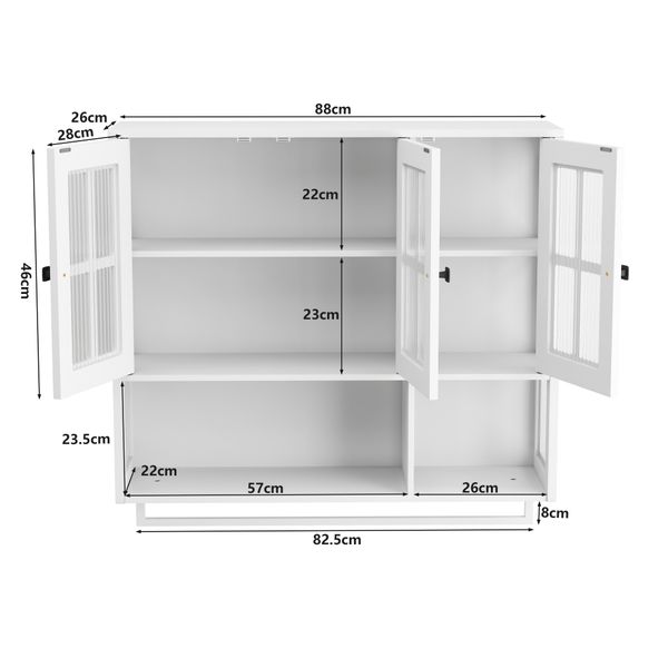Celya Hängeschrank Badezimmer-Wandschrank, 3-türiger Wandschrank aus günstig online kaufen
