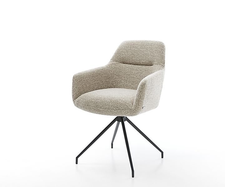 Esszimmerstuhl Pejo-Flex Webstoff Soft Beige Kreuzgestell konisch Schwarz T günstig online kaufen