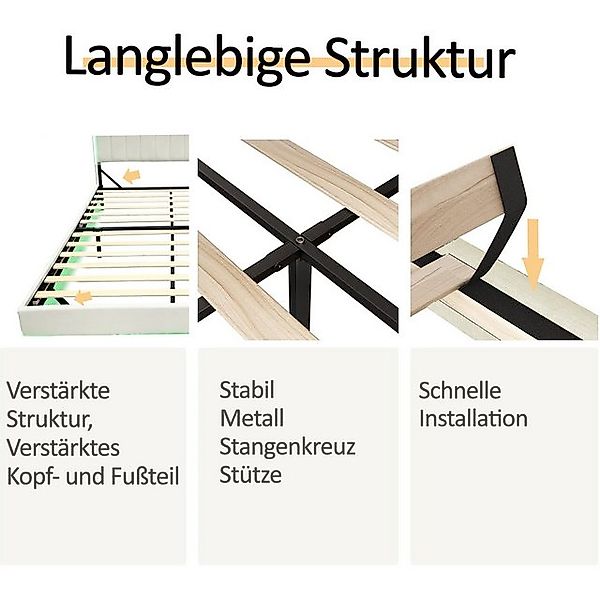 STILVORA Polsterbett 140×200 bett mit Matratze,Bettgestell mit Steckdose & günstig online kaufen