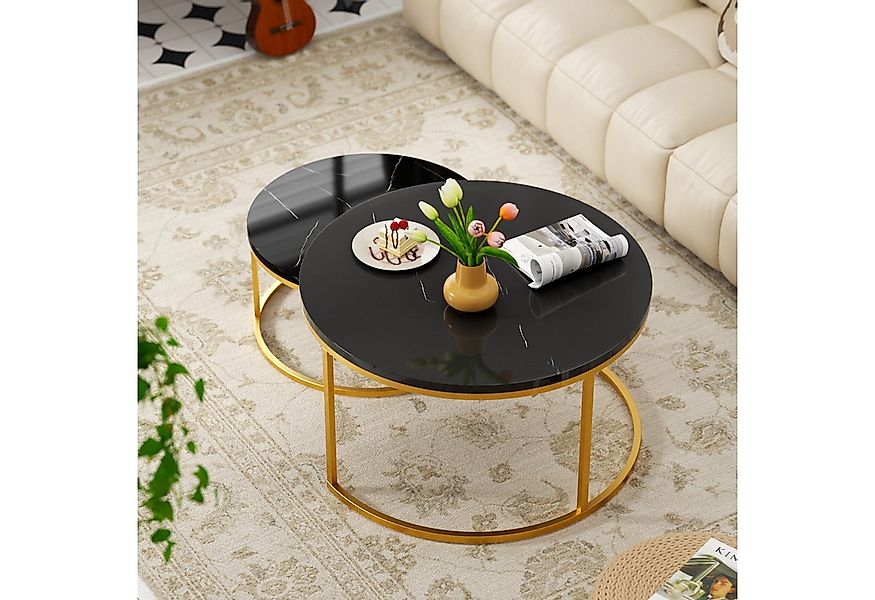 REDOM Couchtisch und 2er Set, Beistelltisch für Schlafzimmer Balkon (Runder günstig online kaufen