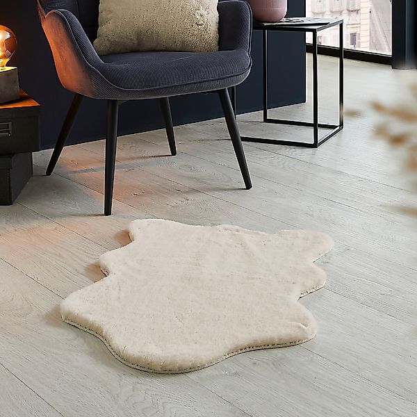 OTTO home Fellteppich "Lugano" fellförmig 30 mm Höhe Kunstfell, Uni Farben, günstig online kaufen