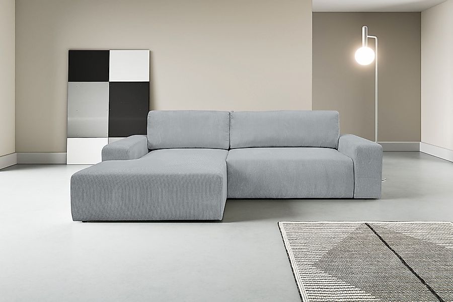 WERK2 Ecksofa "Rotterdam-L, kuschelweicher Cord oder Breitcord, L-Form, Bre günstig online kaufen