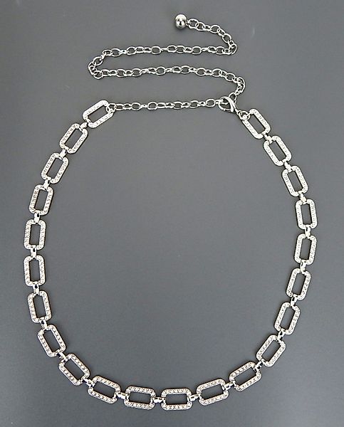 Ella Jonte Kettengürtel silber Strass Rechtecke günstig online kaufen