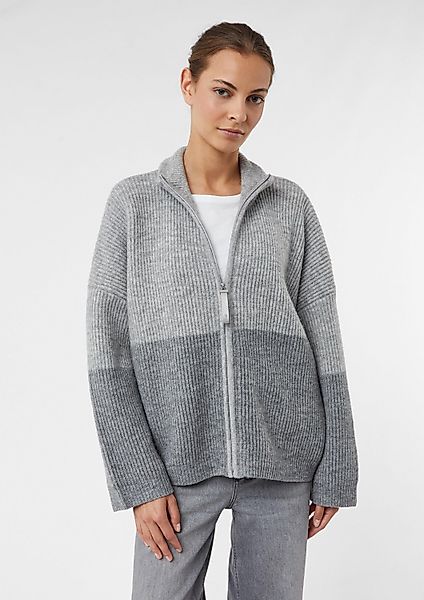 comma Cardigan Strickjacke Wollmix-Cardigan in Grautönen günstig online kaufen