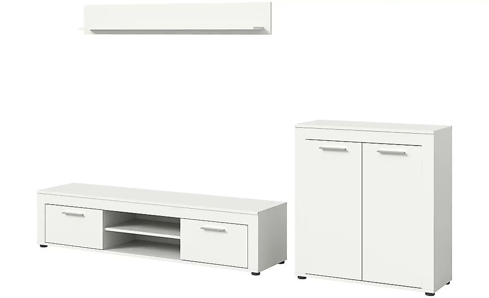 Wohnwand  Bardenas ¦ weiß ¦ Maße (cm): B: 255 H: 159 T: 35.0 Kommoden & Sid günstig online kaufen