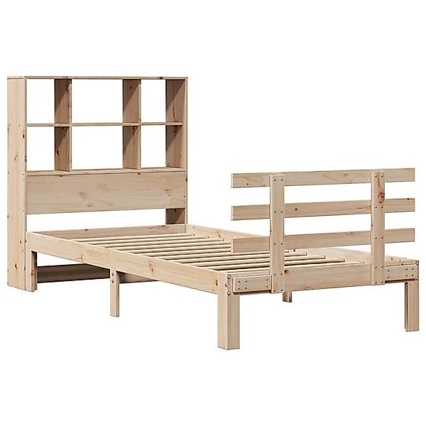 vidaXL Bett Massivholzbett mit Regal ohne Matratze 90x200 cm Kiefer günstig online kaufen