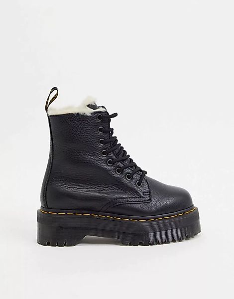 Dr Martens – Jadon – Boots mit breiter, flacher Plateausohle und flauschige günstig online kaufen