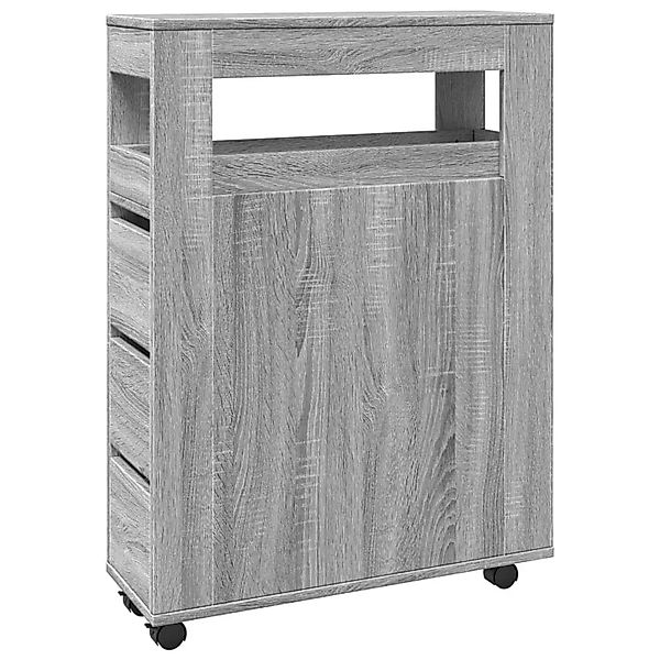 vidaXL Badschrank Schmal mit Rollen Grau Sonoma Holzwerkstoff 855273 günstig online kaufen