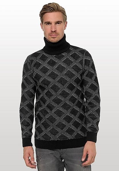 Rusty Neal Rollkragenpullover mit stylischem Karo-Muster günstig online kaufen