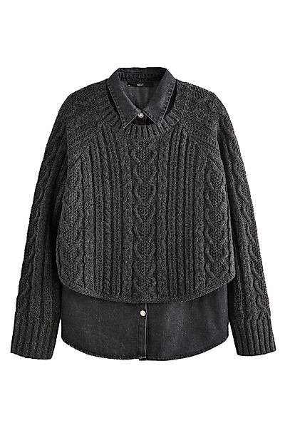 Next 2-in-1-Pullover Jeanshemd und gestrickter Pullover günstig online kaufen