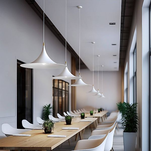 Hängeleuchte Morgana, weiß/nickel, Metall, Ø 48 cm, E27 günstig online kaufen